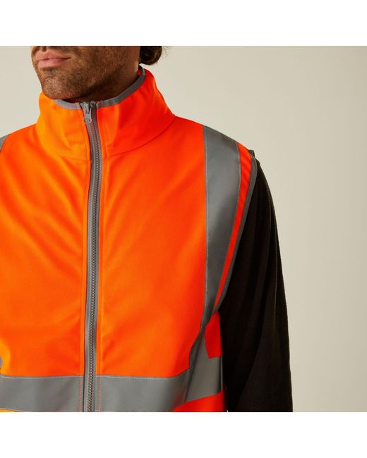 Regatta Orange Pro Hi-Vis Full Zip Gilet for men
