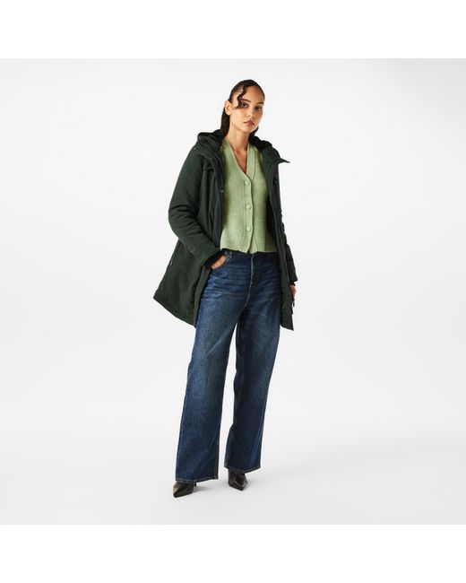 ONLY Green Hooded Long Weather-Resistant Parka