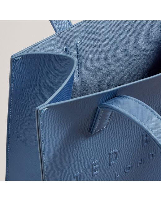 Ted Baker Blue Small Crosshatch Icon Tote Bag