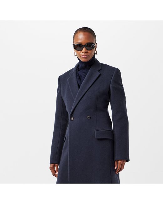 Balenciaga Blue Bal Godet Tailored Fit Overcoat