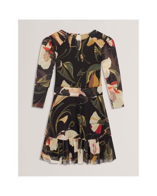 Ted Baker Black Mesh Mini Dress