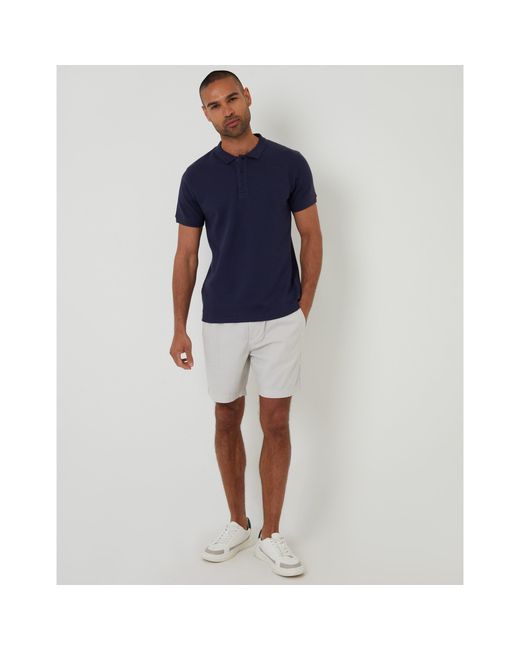 Threadbare Blue Rocco Short-Sleeve Polo Shirt for men