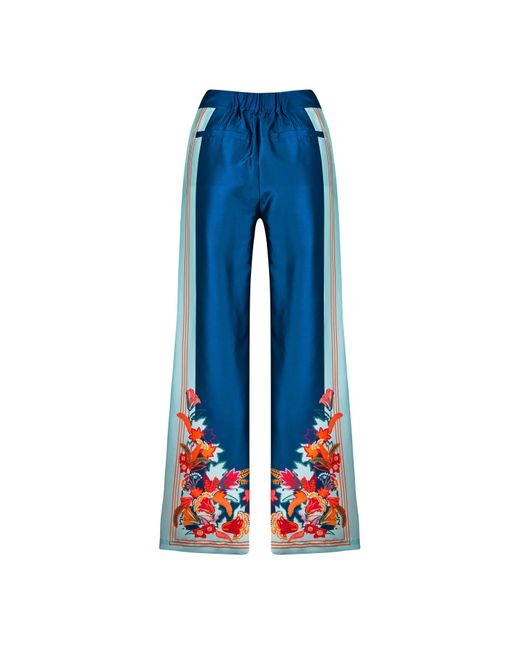 Biba Blue Border Print Trouser