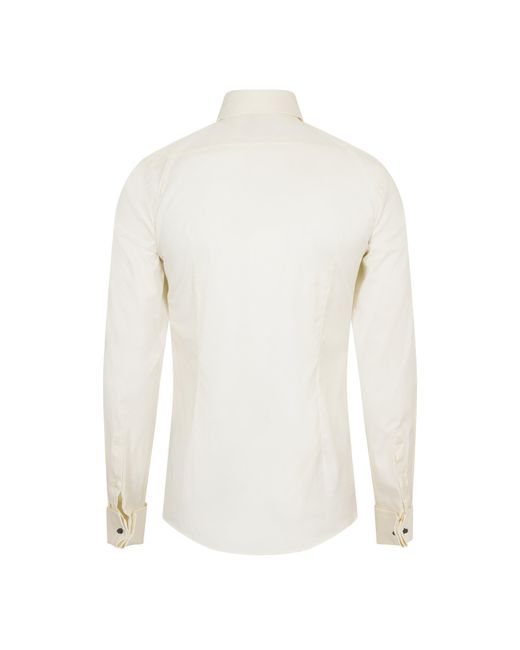 Boss White H Hank Spread Long Sleeve Oxford Shirt for men