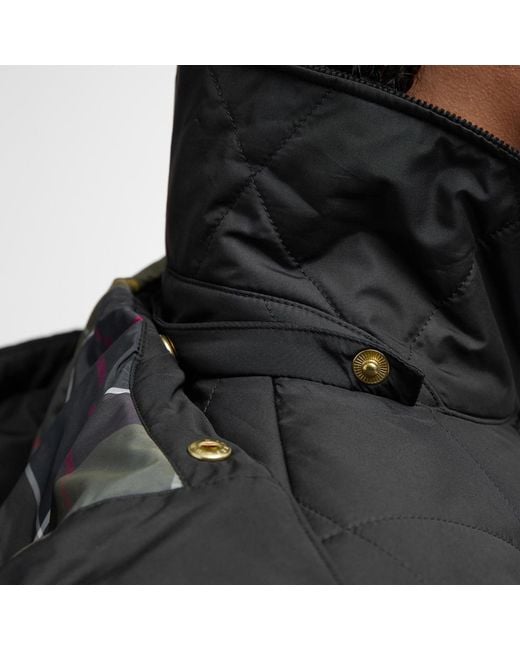 Barbour Black Meredith Hooded Long Sleeve Quilted Jacket