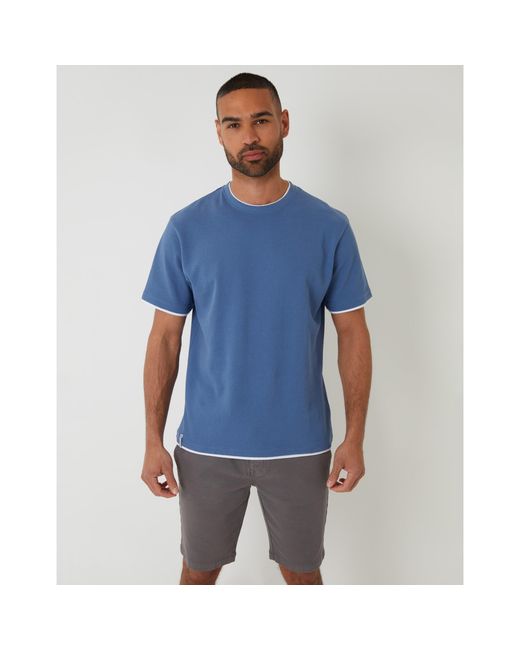 Threadbare Blue Regular Fit T-Shirt for men