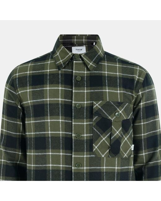 Firetrap Green Anthm Long-Sleeve Patterned Shirt for men