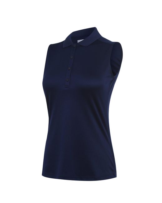 Callaway Apparel Blue Sleeveless Knit Polo Shirt Ladies