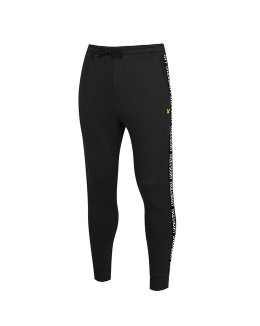 Lyle & Scott Black Tape Jogging Bottoms for men