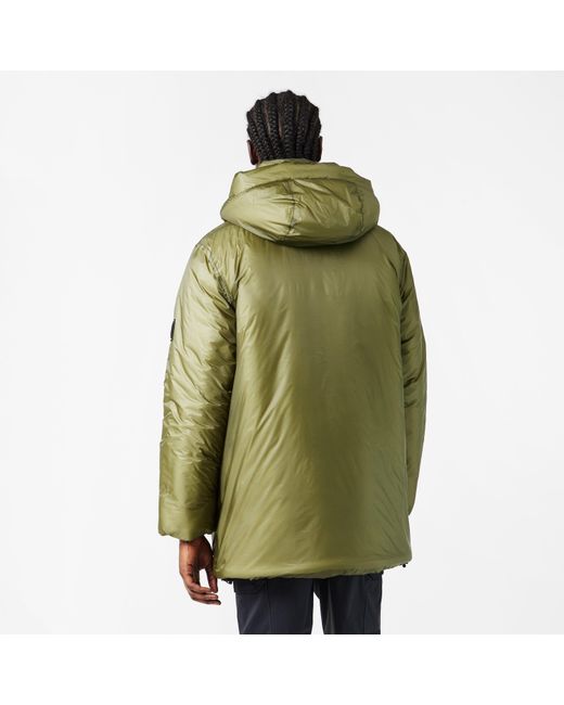 Rains Green Torna Long Waterproof Windproof Hooded Medium Puffer Jacket for men