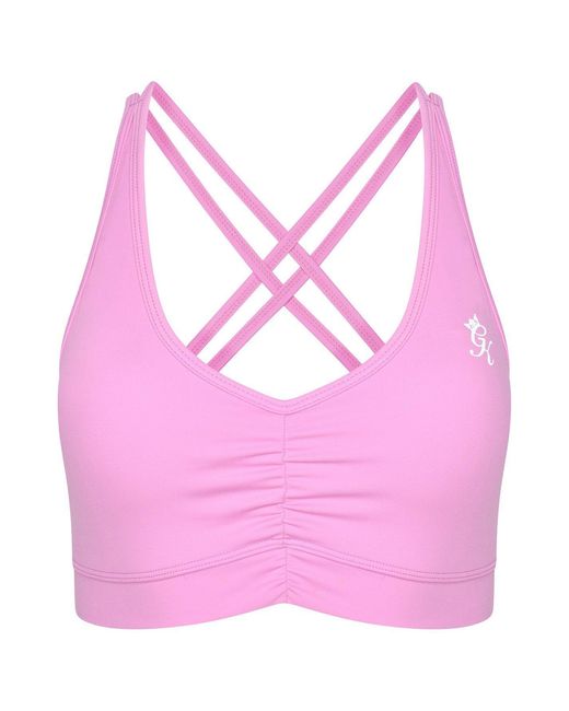 Gym King Pink Scrunch Bubblegum Low Impact Sports Bra