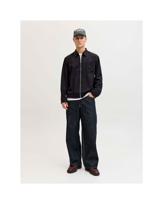 Jack & Jones Blue Party Zip Overshirt for men