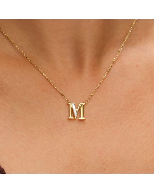 Inicio Metallic 14K Plated Pearl Initial Pendant