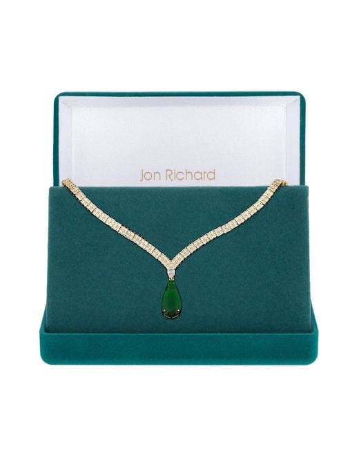 Jon Richard Green Plated Cz Collar Necklace