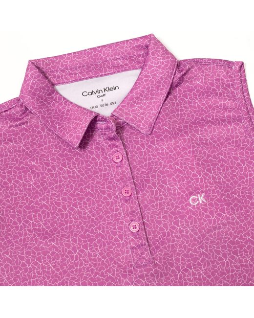 Calvin Klein Purple Sleeveless Performance Polo Shirt