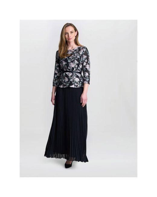 Gina Bacconi Blue Annie Long Pleated A Line Skirt