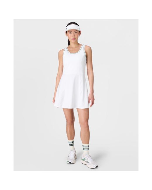 Sweaty Betty White Power Moisture Wicking Tennis Dress