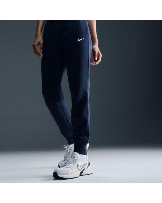 Nike Blue Sportswear Phoenix Fleece Mid-Rise Sweatpants