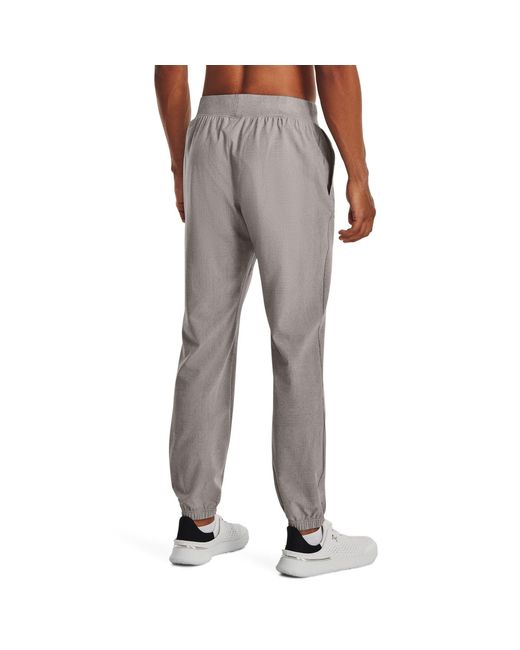 Under Armour Gray Stretch Printed Closed Hem Woven Joggers for men