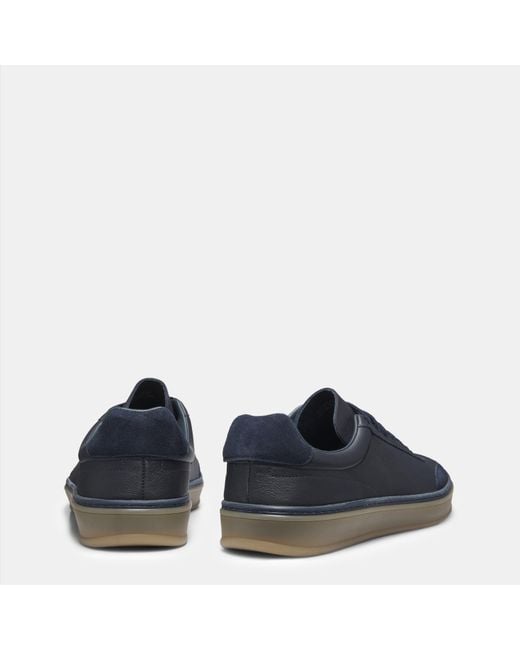Boss Blue Zarek Suede Leather Low-Top Trainers for men