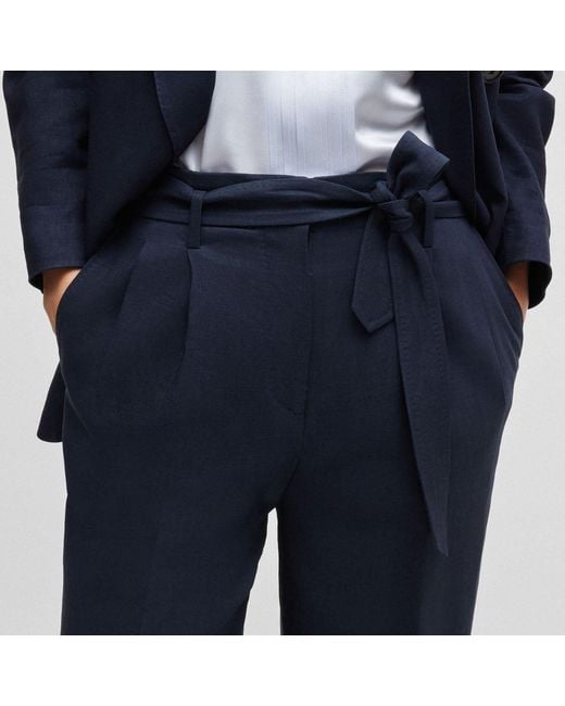 Boss Blue Tepiala Wide-Leg Trousers for men