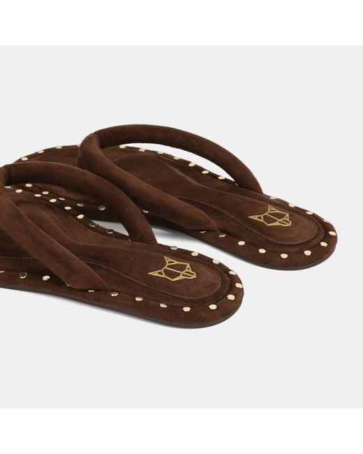 Naked Wolfe Brown Grenada Leather Flip Flop
