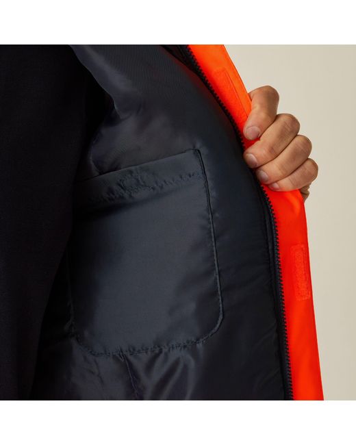 Regatta Orange Waterproof Hi-Vis Bomber Jacket for men