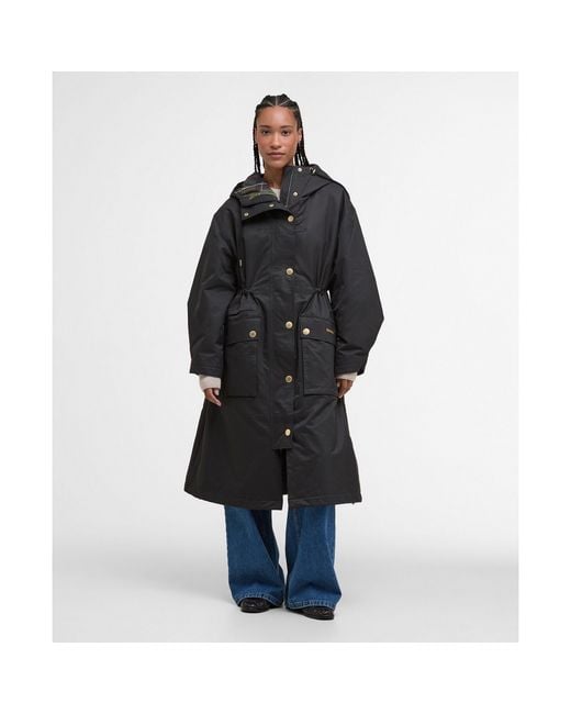 Barbour Black Dena Showerproof Hooded Long Sleeve Full Zip Rain Anorak