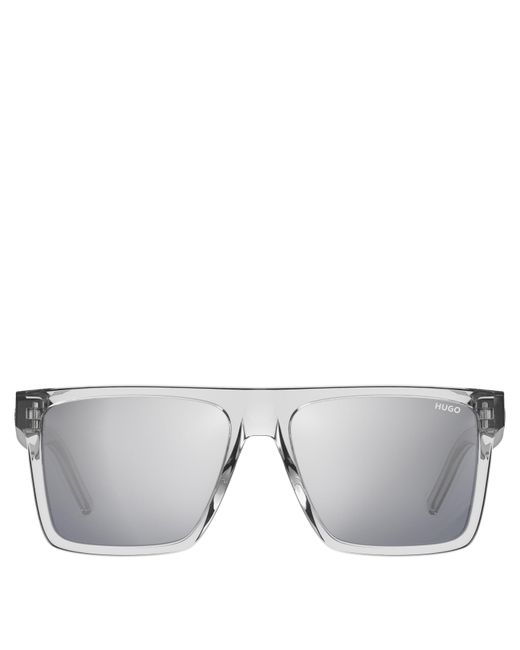 HUGO White Rectangle Sunglasses for men