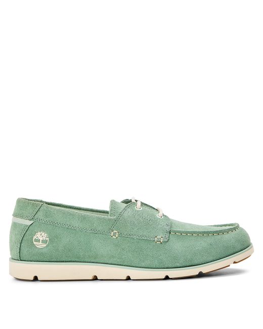 Timberland Green Grafton Bay Lace Up Dark Boat Shoes for men