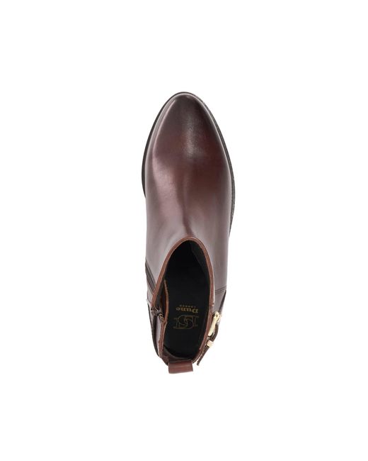 Dune Brown Padri Flat Ankle Boots