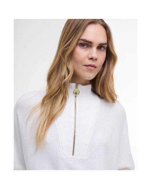 Barbour White Lola Knit Jumper