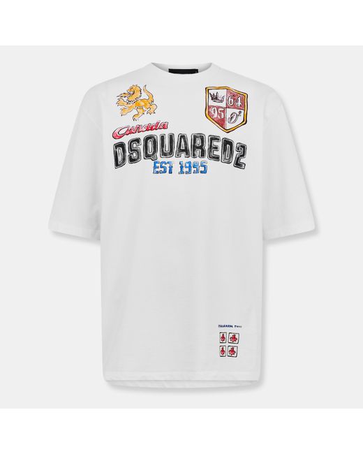 DSquared² White Oversized T-Shirt for men
