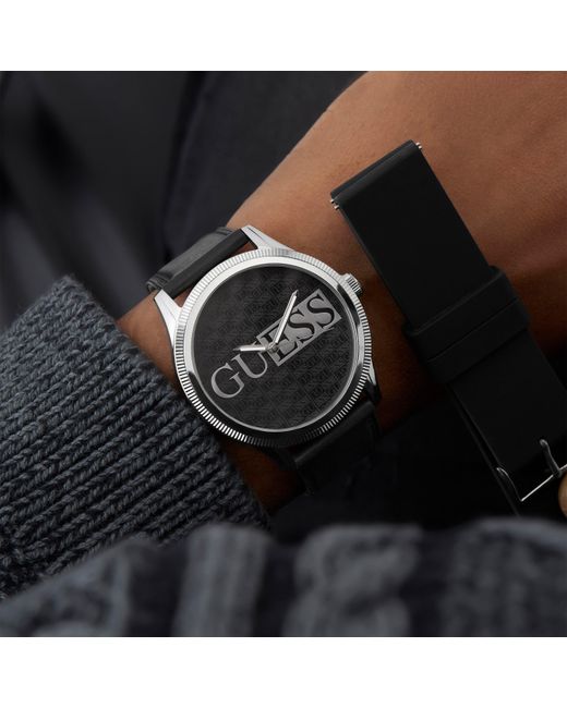 Guess Black Analogue Quartz Watch for men