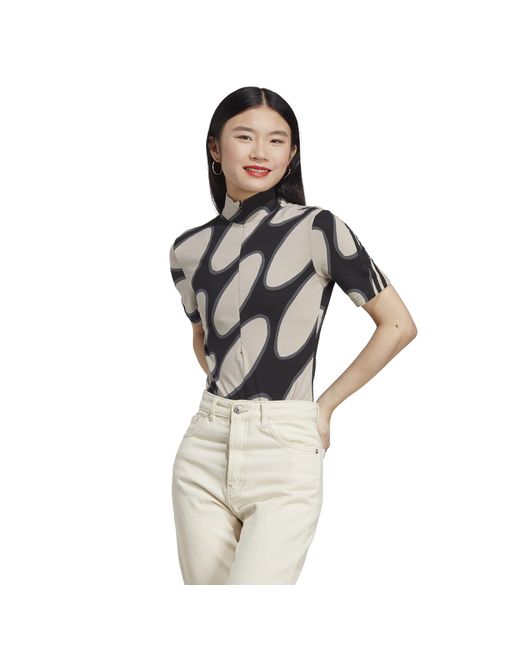 Adidas Black X Marimekko Future Icons Three Stripes Bodysuit