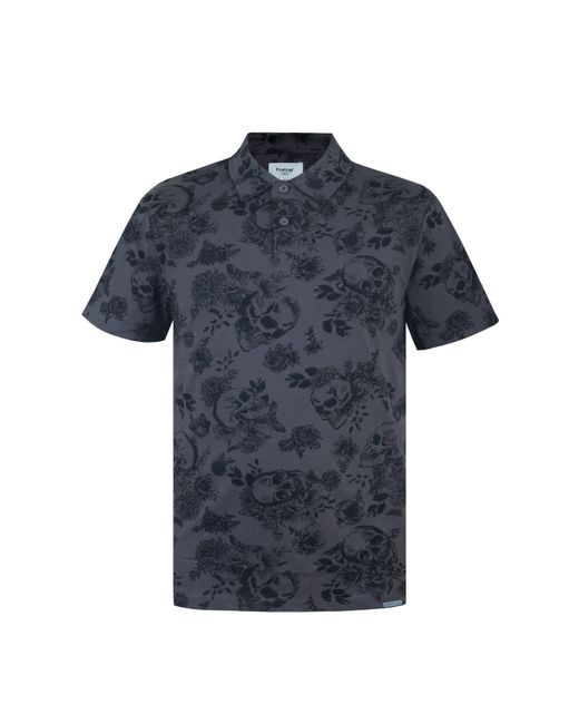 Firetrap Blue All-Over Print Polo Top for men