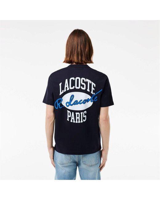 Lacoste Blue Back Print T Shirt for men