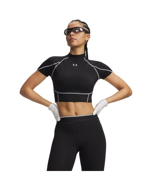 Under Armour Black Heatgear Elite Short Sleeve Performance Gym Top