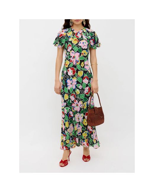 Rixo Green Aryella Dress Ld61