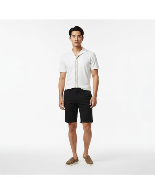 Boss White Pasini Short Sleeve Collared Shirt With Contrast Trim for men