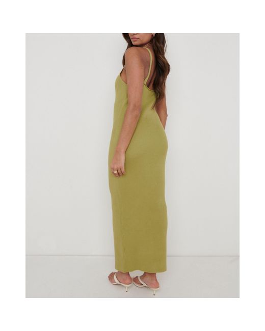 Pretty Lavish Green Lara Ribbed Midaxi Dress