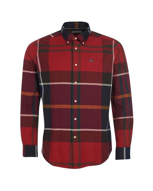 Barbour Red Dunoon Tailo Shirt Xl for men