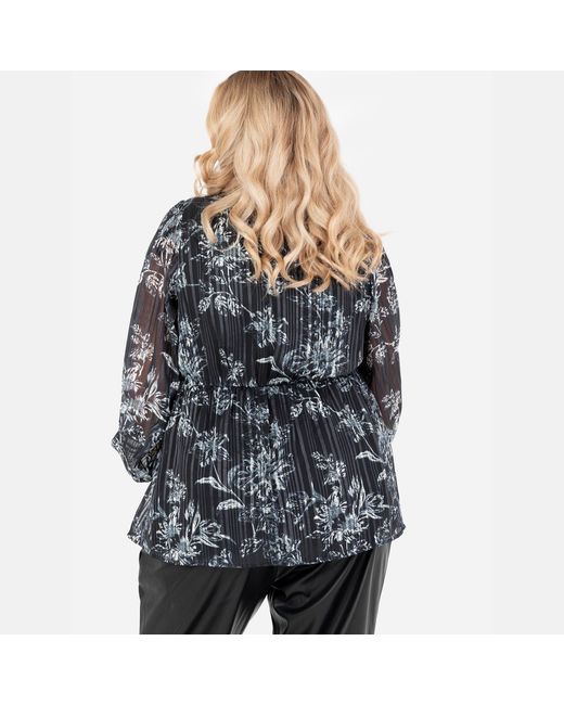 Lovedrobe Black Monochrome Floral Maxi Sleeve Wrap Top