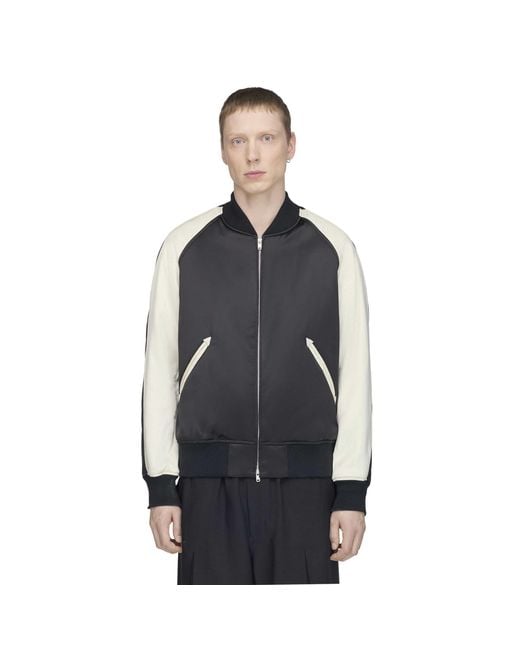 Y-3 Black Liquid Logo Satin Souvenir Jacket for men