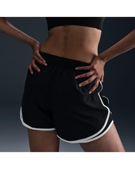 Nike Black Tempo Dri-Fit Mid-Rise Brief-Lined Running Shorts