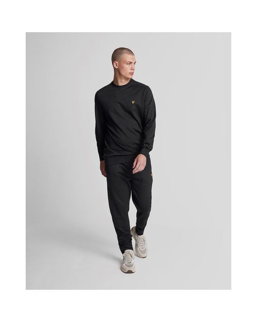 Lyle & Scott Black Closed Hem Fleece Joggers for men