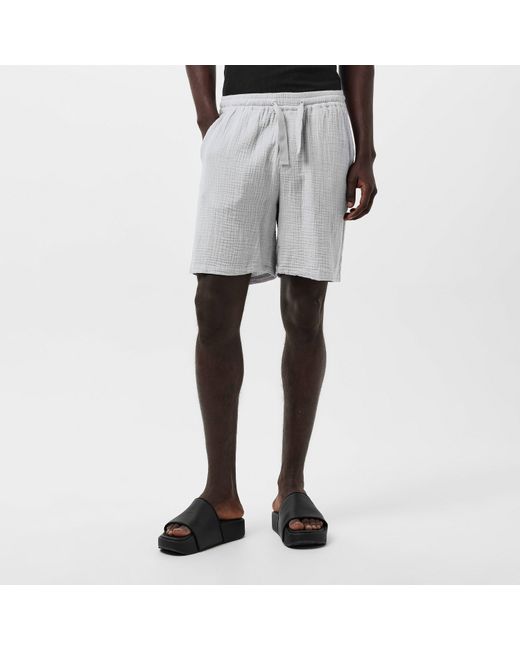Albam Gray Crinkle Shorts for men