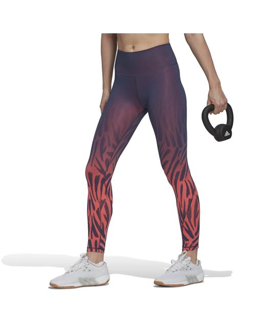 Adidas Purple Optime Fierce Training 7/8 Tights
