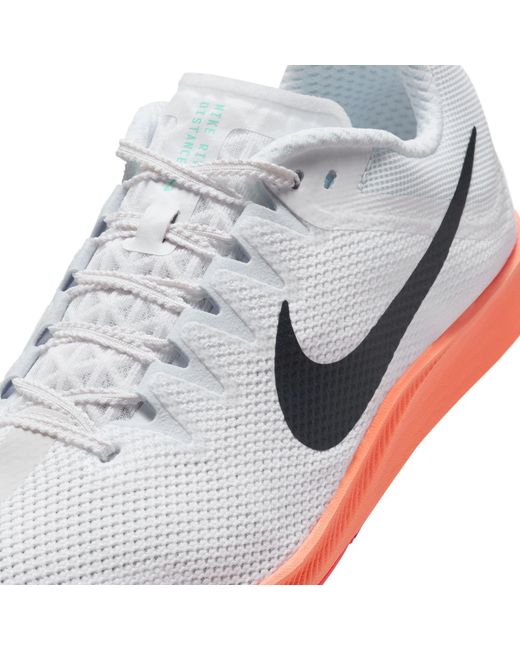 Nike White Zoom Rival Distance Track Running Spikes for men