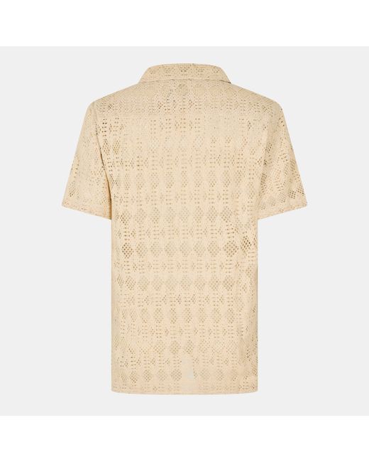 Threadbare Natural Short-Sleeve Patterned Shirt for men